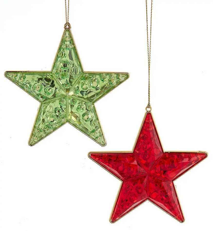 4.7" Star Ornament (Red/Apple Green) 1