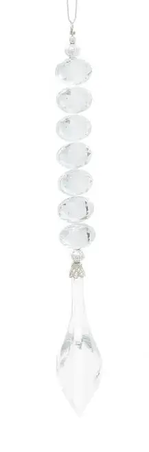 7.5" Clear Gemstone Jewelry Dangling Ornament 2