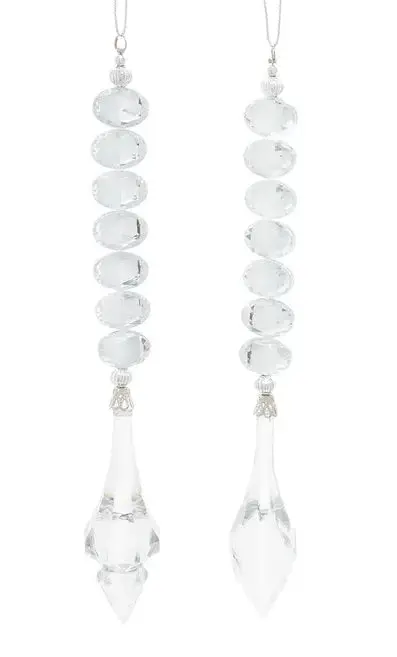 7.5" Clear Gemstone Jewelry Dangling Ornament 1