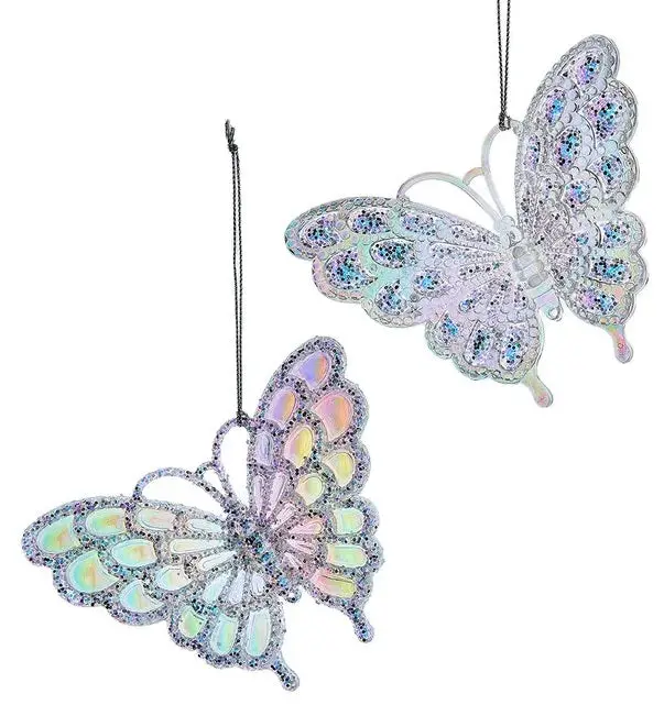 3.8" Opalescent Butterfly Ornament 1