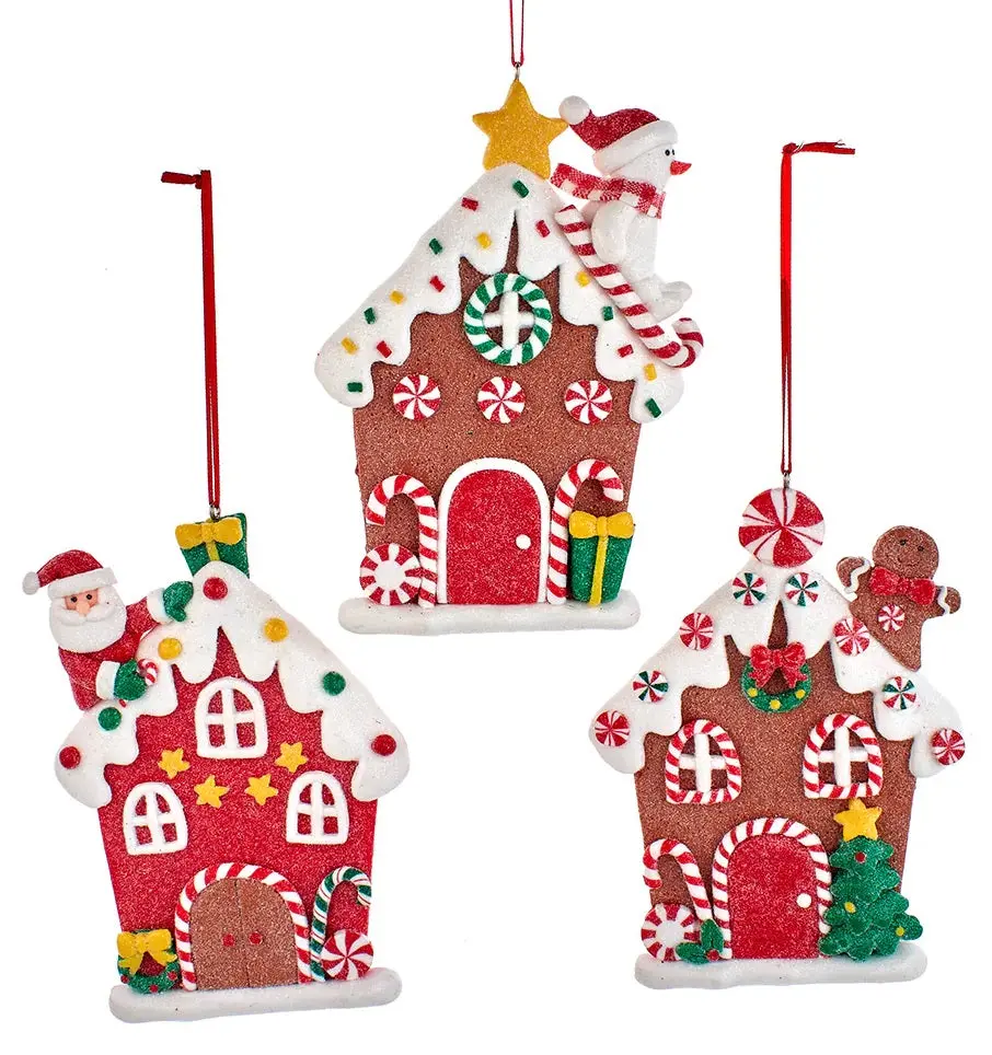 5" Glittered Gingerbread House Ornament 1