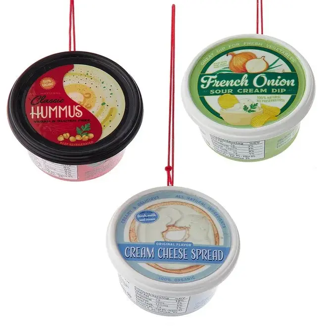 2.5" Dipping Sauce Ornament (Hummus/French Onion Dip/Cream Cheese) 1