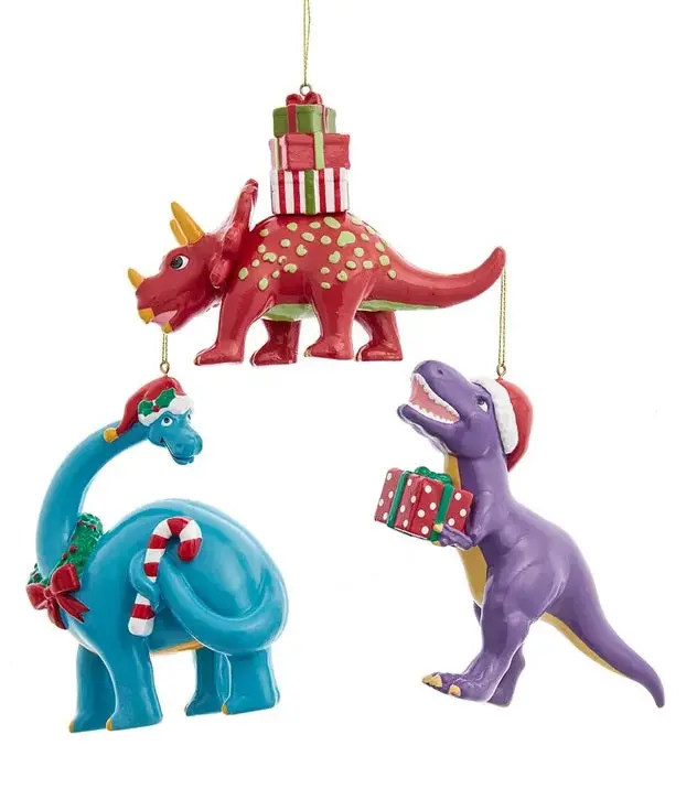 4.5" Christmas Dinosaur Ornament 1