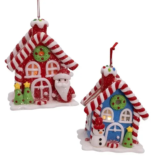 4" Battery Operated Led Candy House Ornament 1