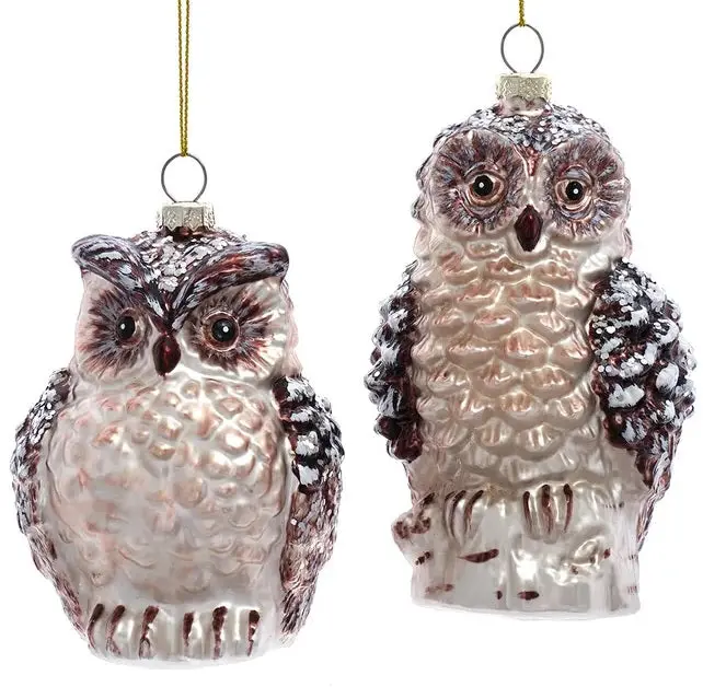 Glass Brown Owl Ornament 1