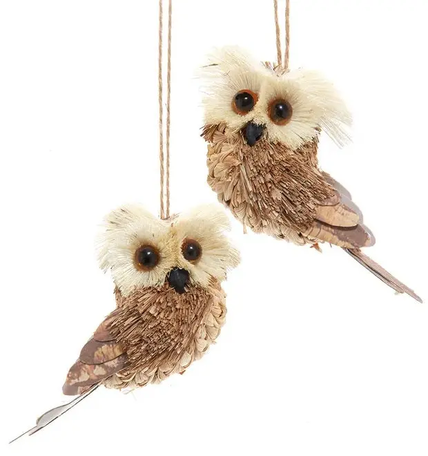 4.5" Natural Owl Ornament 1