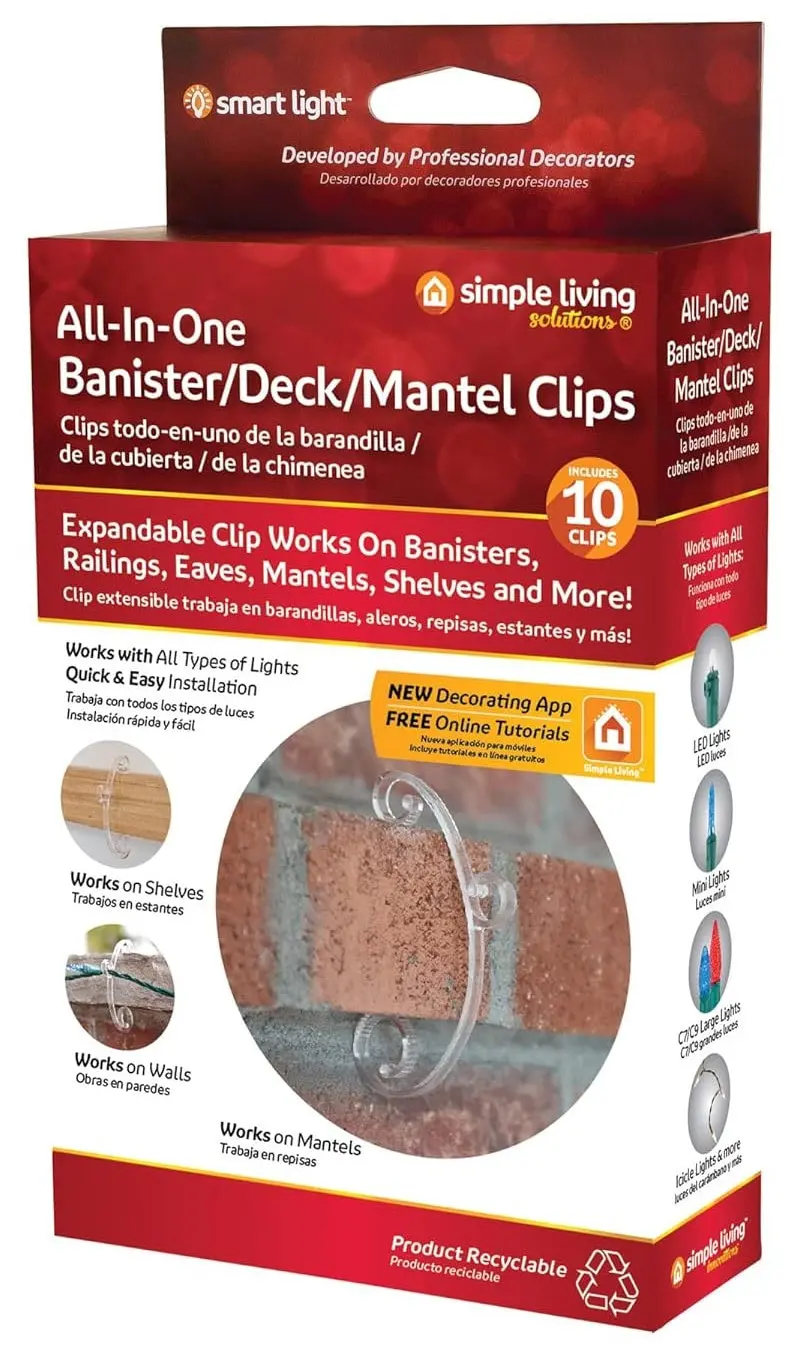 All-In-One Banister/Deck/Mantel Clips (10-Pack) 1