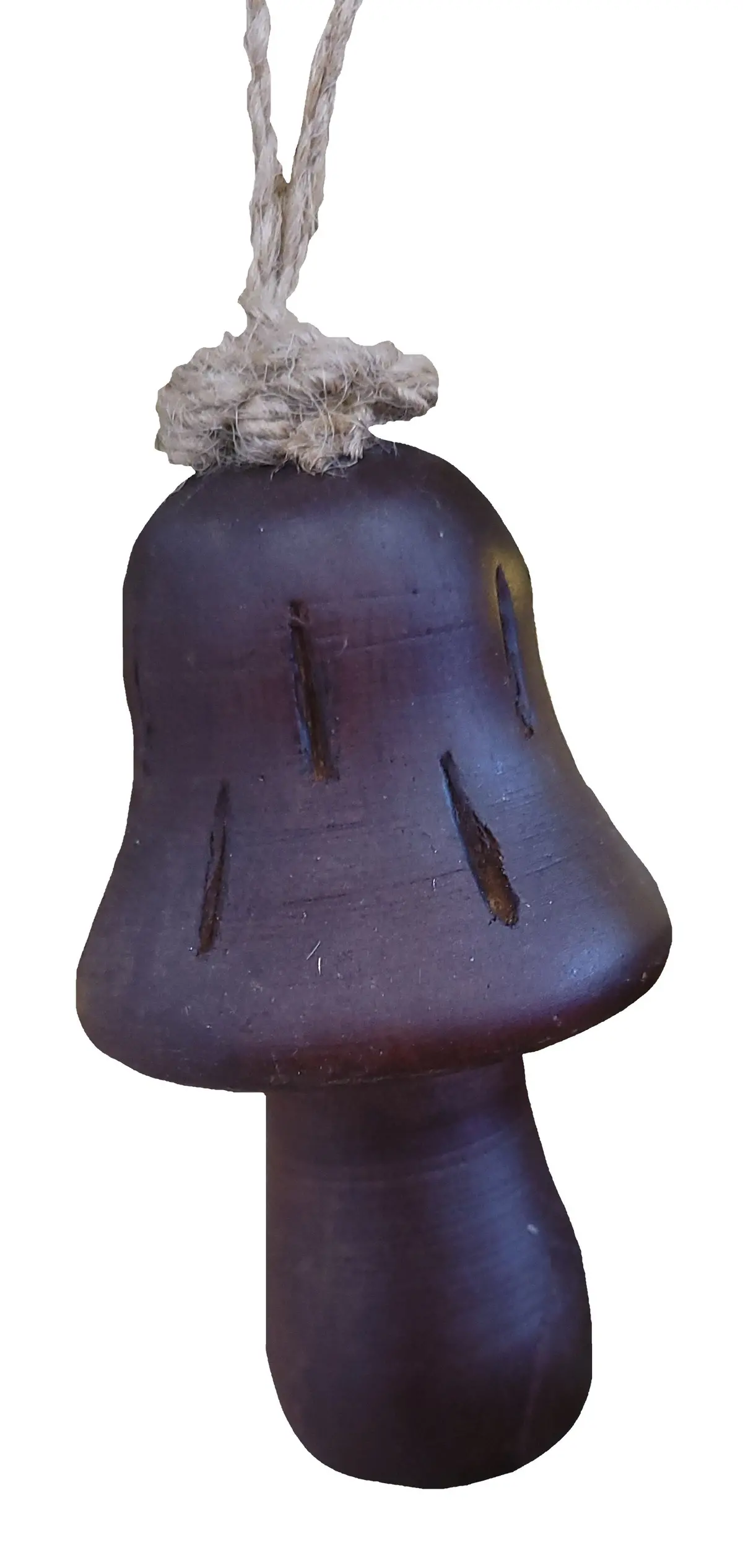 3" Mango Wood Mushroom Ornament 1