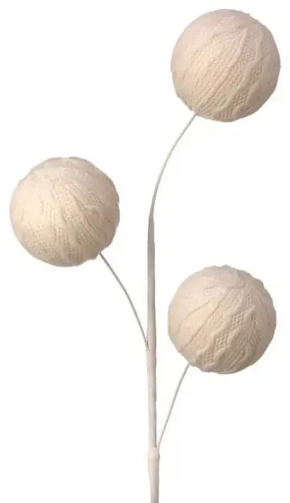 28" Cream Sweater Ball Pick Spray 1