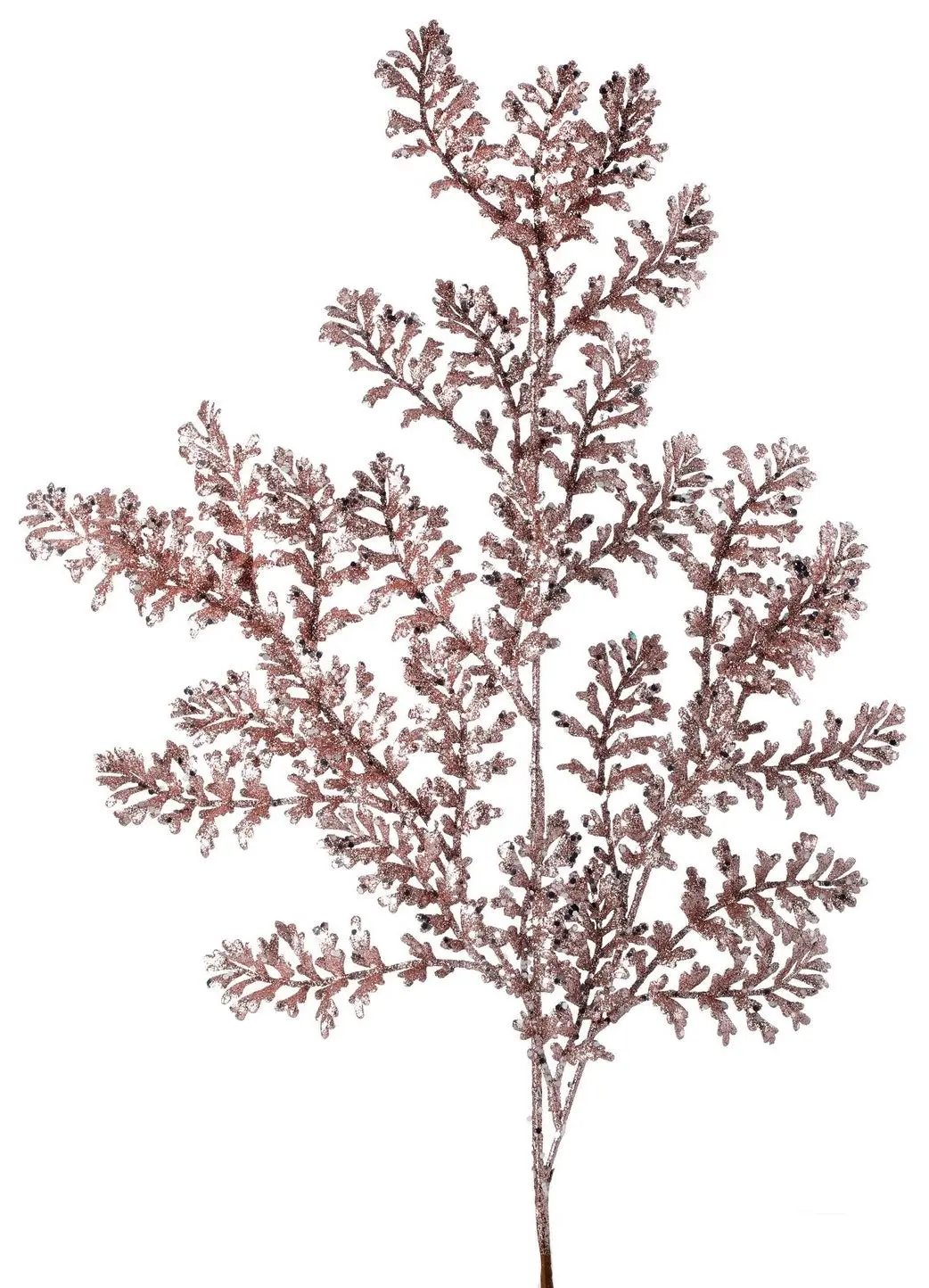 24" Blush Pink Glitter Wild Fern Spray 1