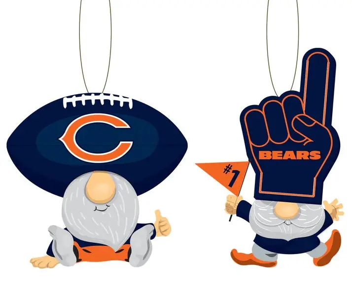 3" Chicago Bears Gnome Fan Ornament 1