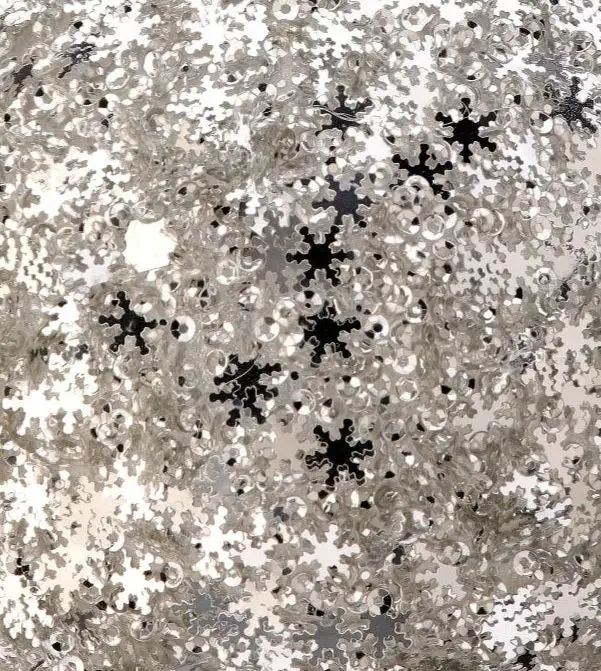 4" Metallic Silver Snowflake Sequin Ball Ornament 2