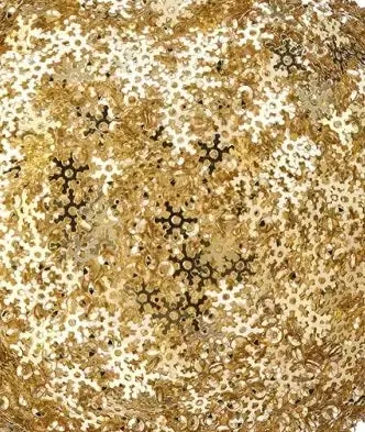 4" Metallic Gold Snowflake Sequin Ball Ornament 2