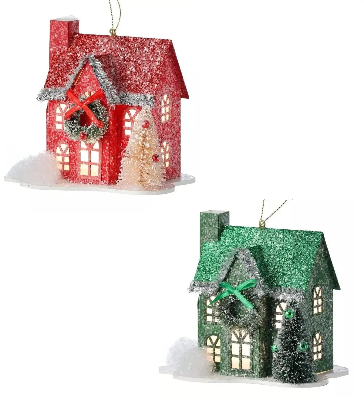 5" Led Holiday Lane House Ornament With Timer 1