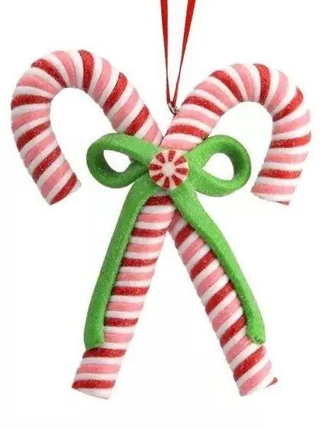4.5" Double Candy Cane Ornament 1