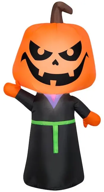 3.5' Pumpkin Head Lighted Reaper 1