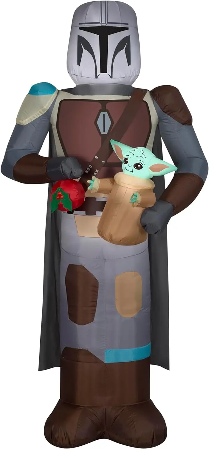 6.5' Airblown® Mandalorian With Grogu Christmas Inflatable 1
