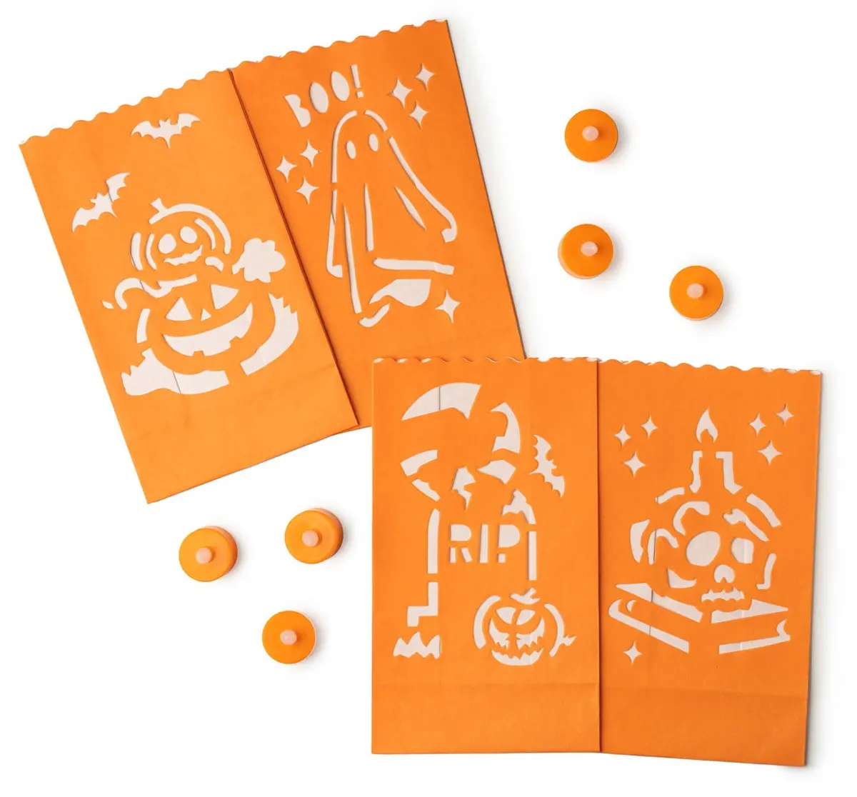 Flickering Frights Halloween Luminary Pathway Markers With Tea Lights 1