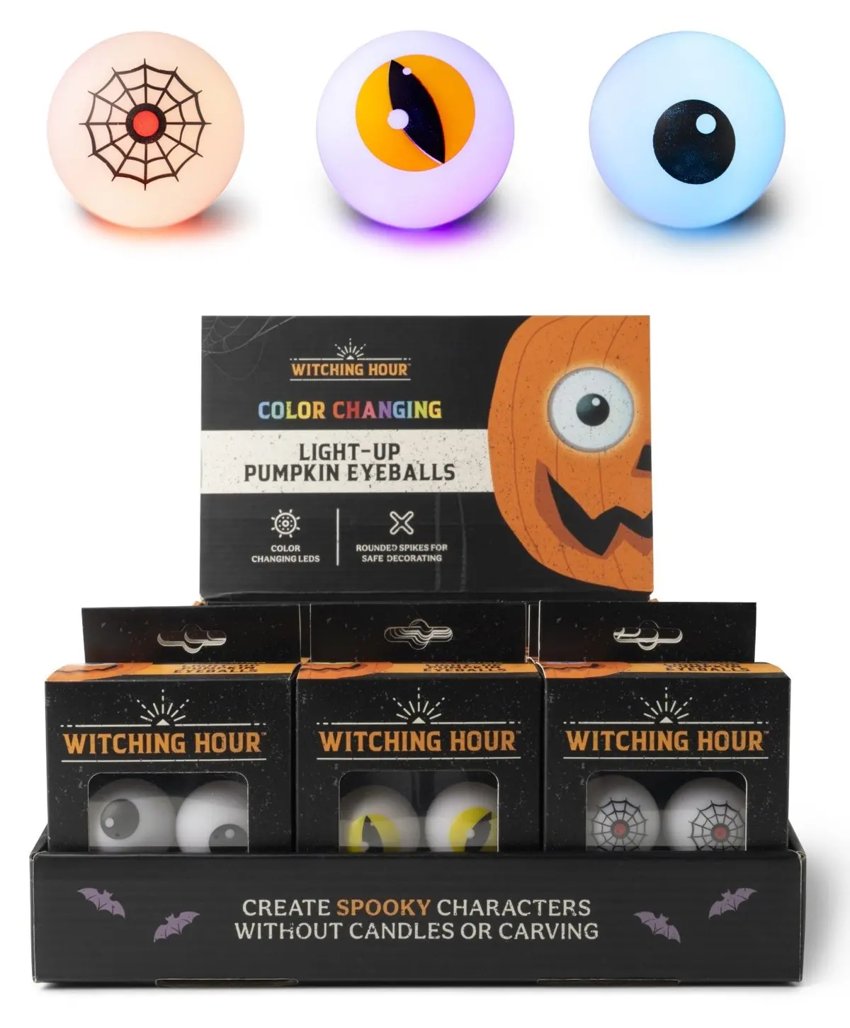 Halloween Witching Hour Light-Up Pumpkin Eyeballs (2-Pack) 1