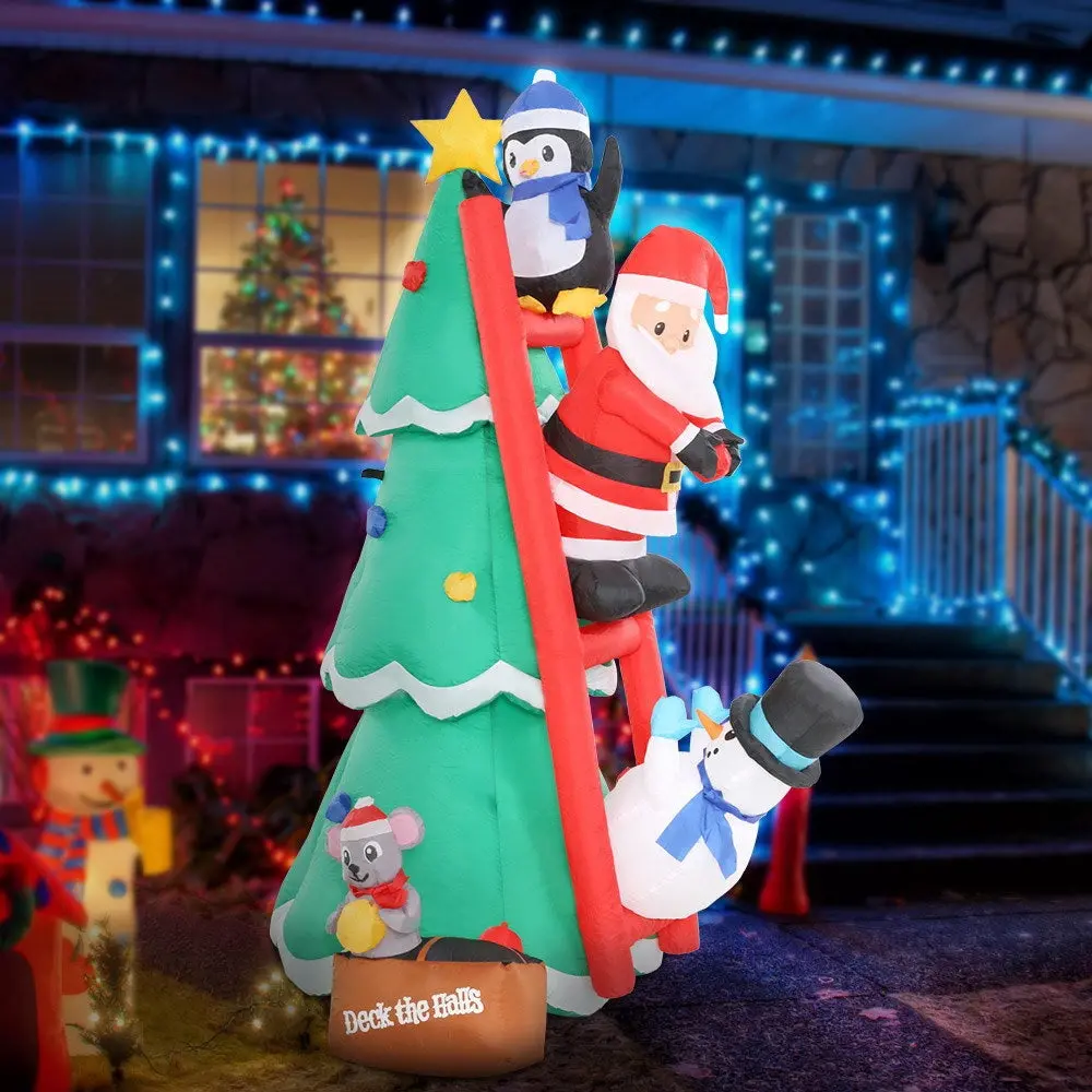 6' Tree With Santa & Friends Christmas Inflatable 1