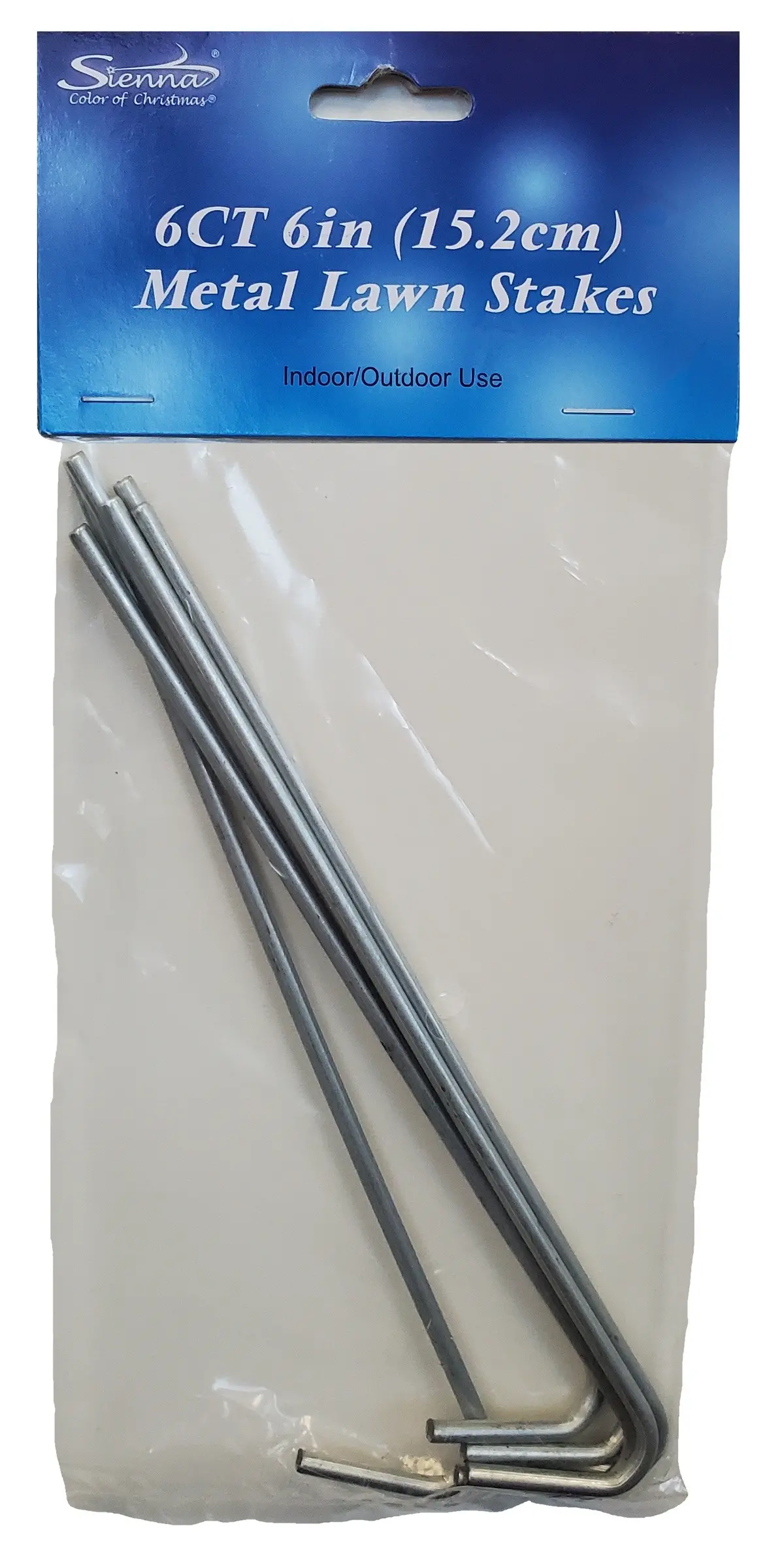 Set Of 6 Silver Metal Lawn Stakes 1
