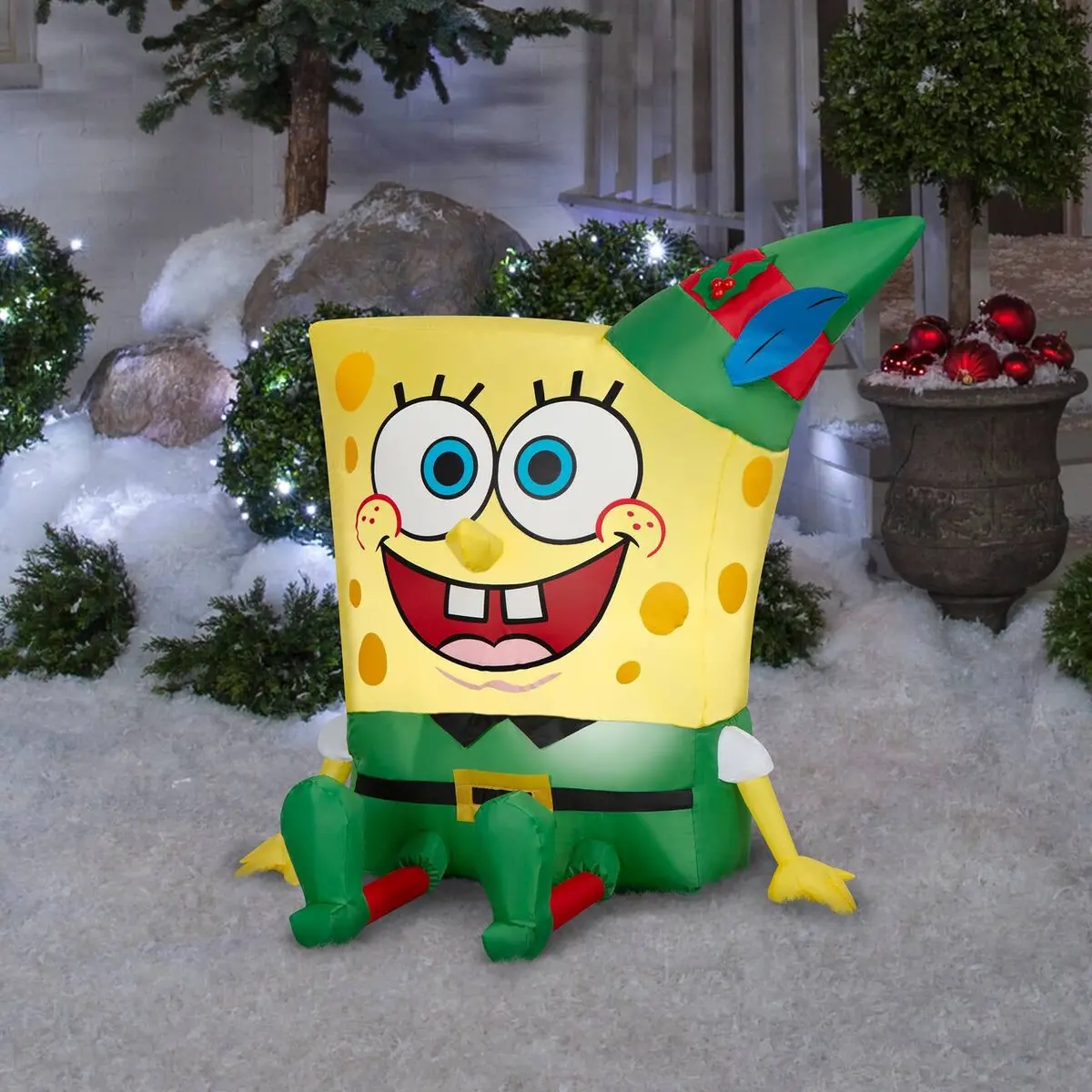 3' Airblown® Spongebob Squarepants Christmas Elf Inflatable 1