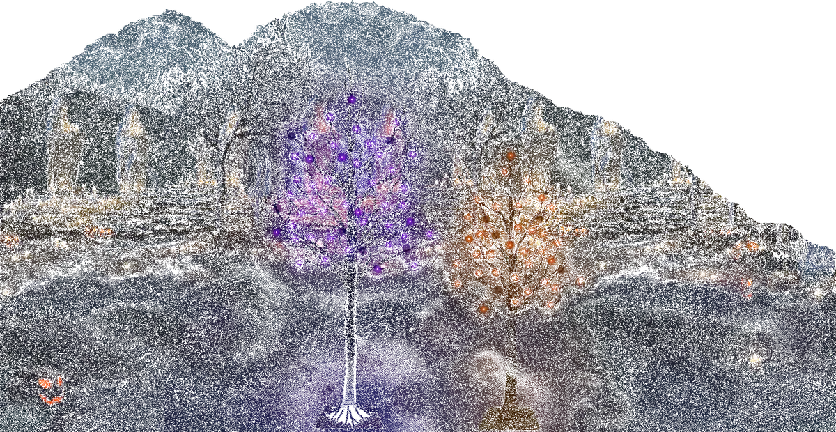 Set Of 2 Spooky Twinkling Led Trees (4 Ft. & 5 Ft.) 1