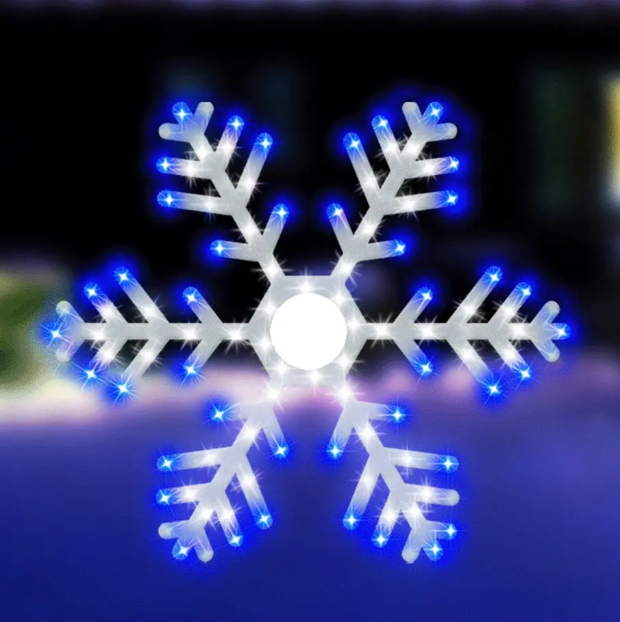 24" Hi-Vibrant Led Twinkling Snowflake Christmas Decoration 1