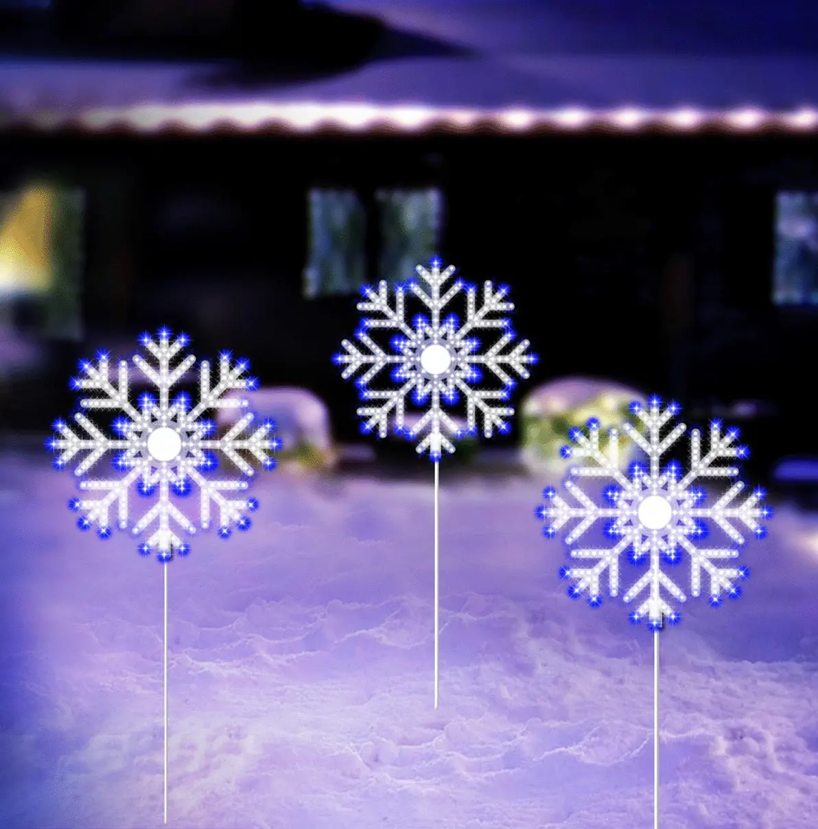 24" Hi-Vibrant Led Twinkling Snowflake Christmas Decoration 2