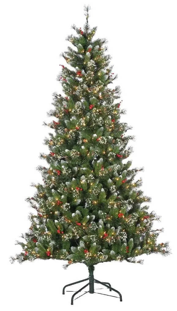 7.5' Windsor Glazier Pine Artificial Christmas Tree With Dual Led Lights 1