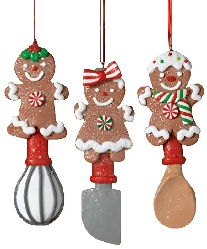 5.5" Gingerbread Cookie Utensil Ornaments 1