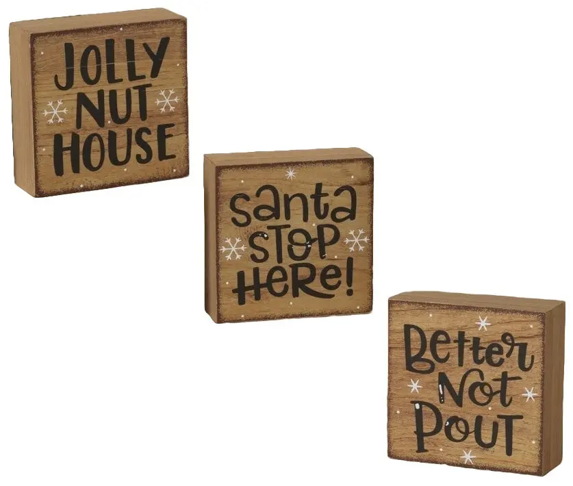 3.94" Wood Holiday Design Block 1
