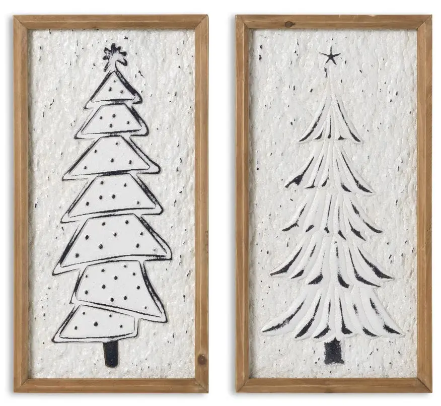 15.75" Framed Rustic Christmas Tree Wall Art 1