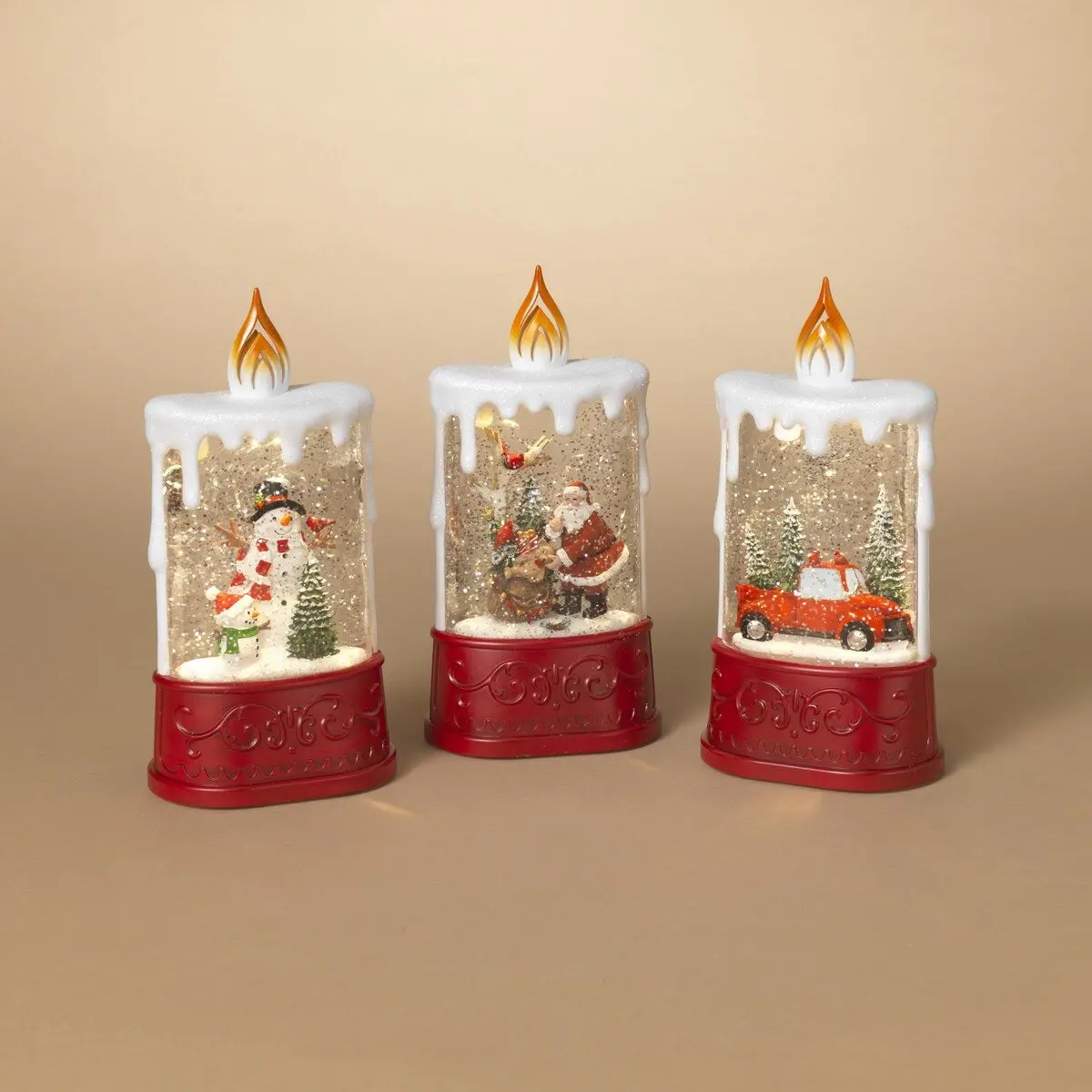 7.88" Battery-Operated Spinning Water Globe Candle Decoration 1