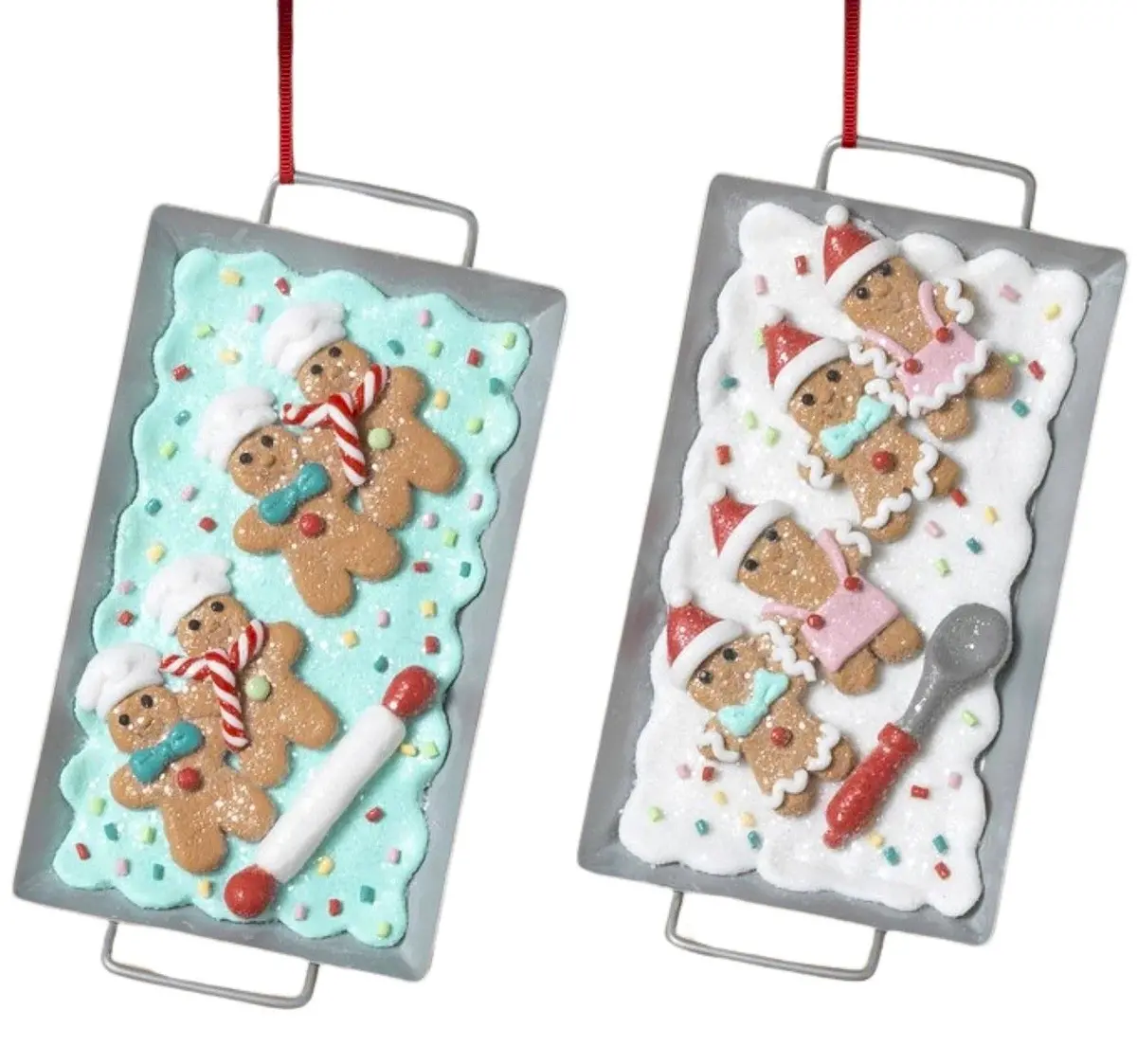 7.5" Pastel Holiday Clay Cookie Sheet Ornament 2