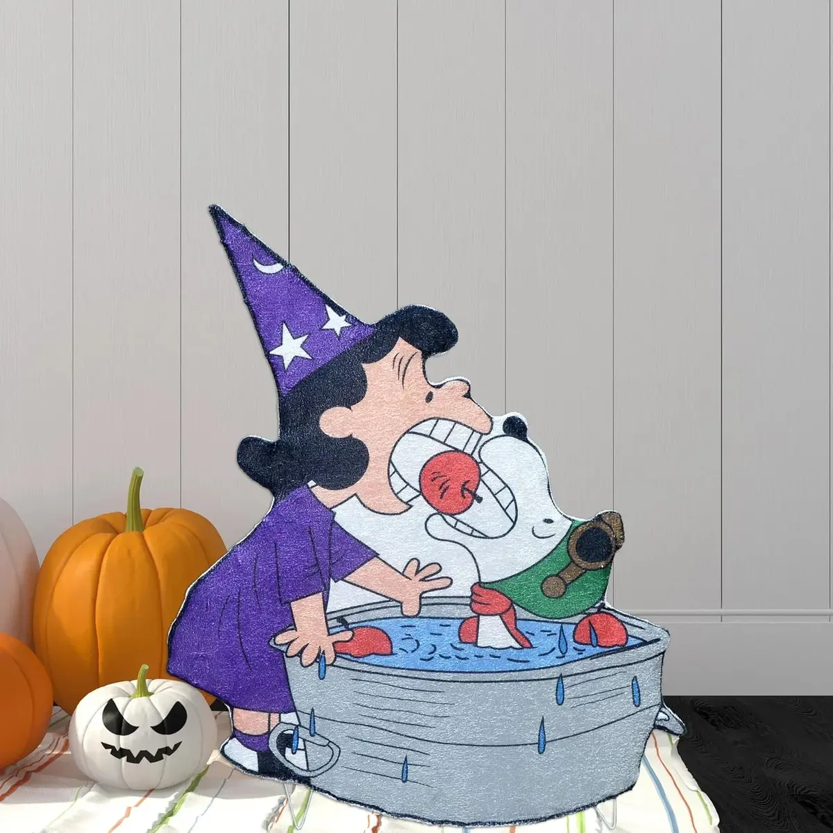 3' Peanuts® Lucy & Snoopy Bobbing For Apples Led Halloween Decoration 1