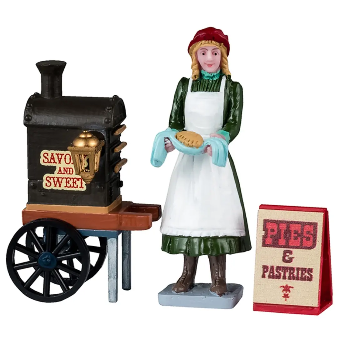 Lemax Caddington Village Figurines: Savory & Sweet Pies & Pastries, Set Of 3 #42329 1