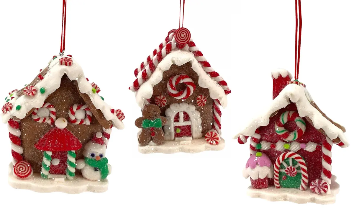 3" Claydough Holiday Gingerbread House Ornament 1