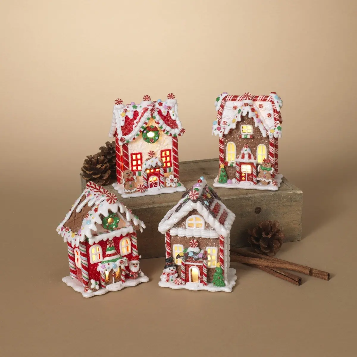 5.5" Battery-Operated Claydough Holiday Gingerbread House Decoration 1