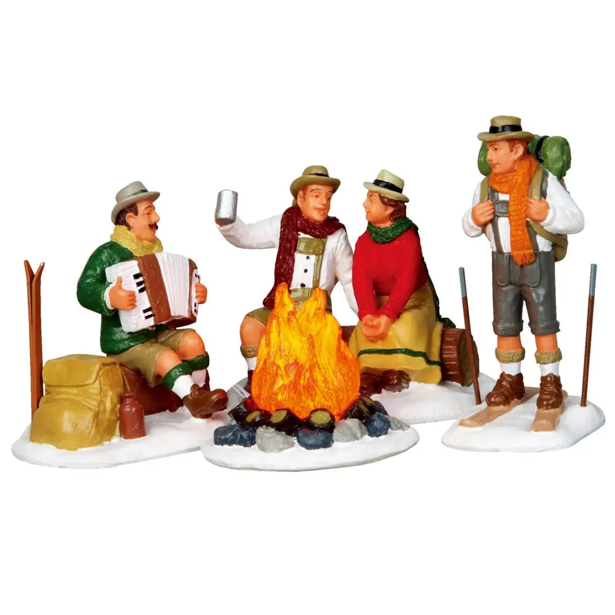 Lemax Caddington Village Accessory: Alpine Ski Party, Set Of 4 #14356 1