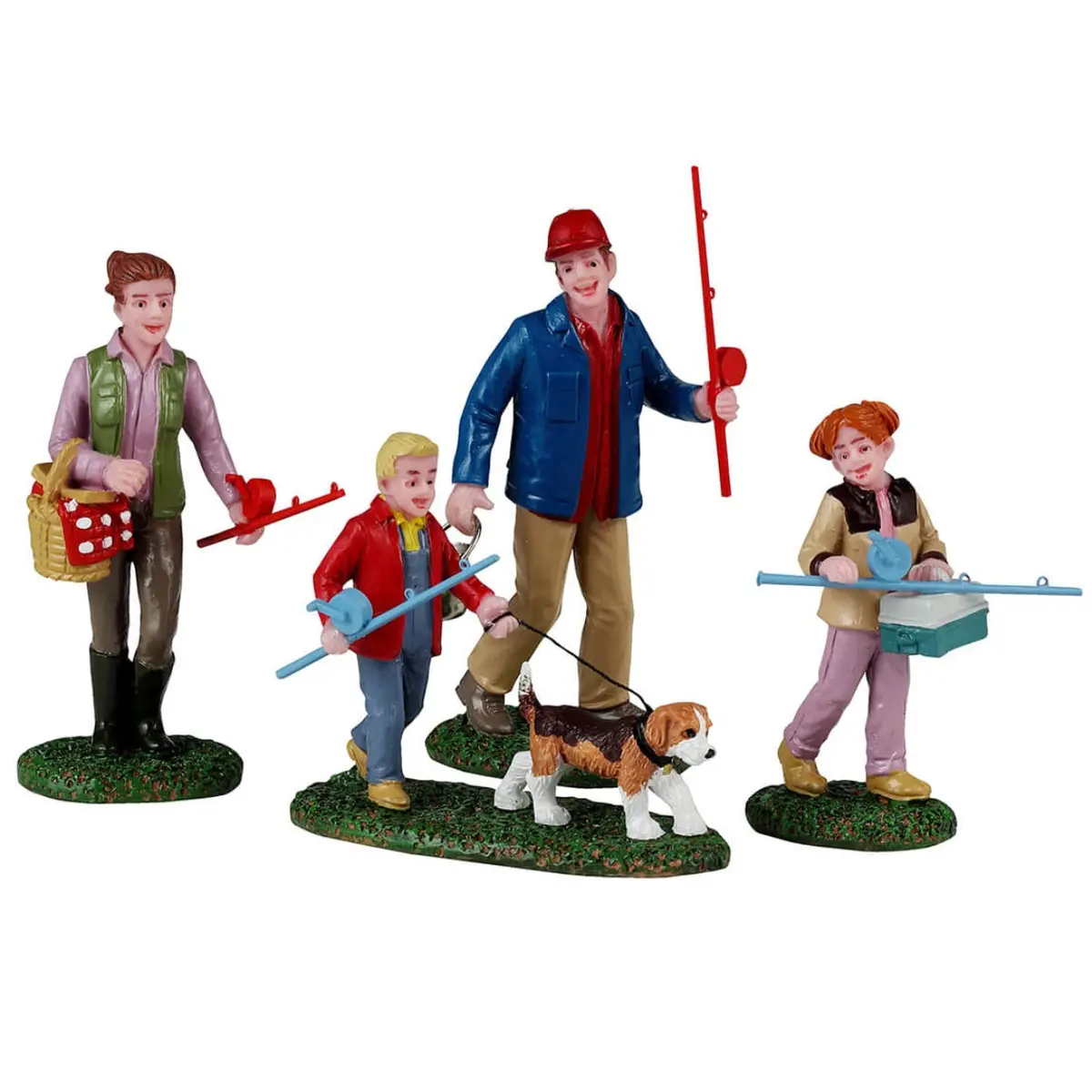 Lemax Vail Village Figurines: Family Fishing Day, Set Of 4 #42327 1