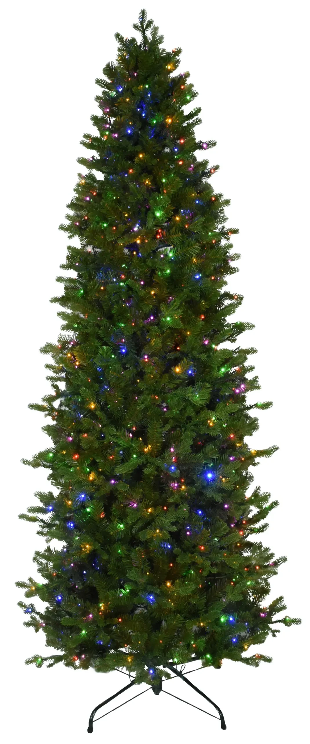 7.5' Noble "Pole" Flocked Fir Life Like Tree With Starry Led Lights 1