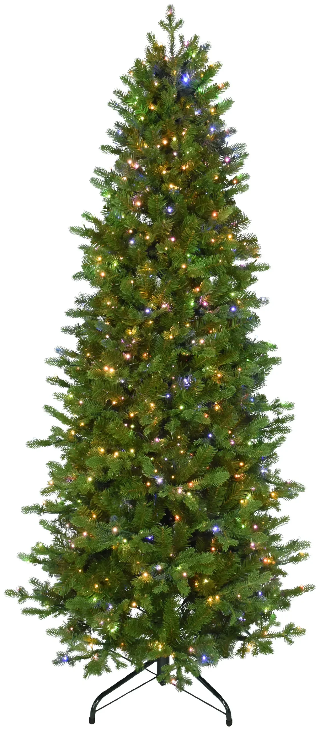 Narrow Noble Fir Artificial Christmas Tree With Starry Led Lights 1