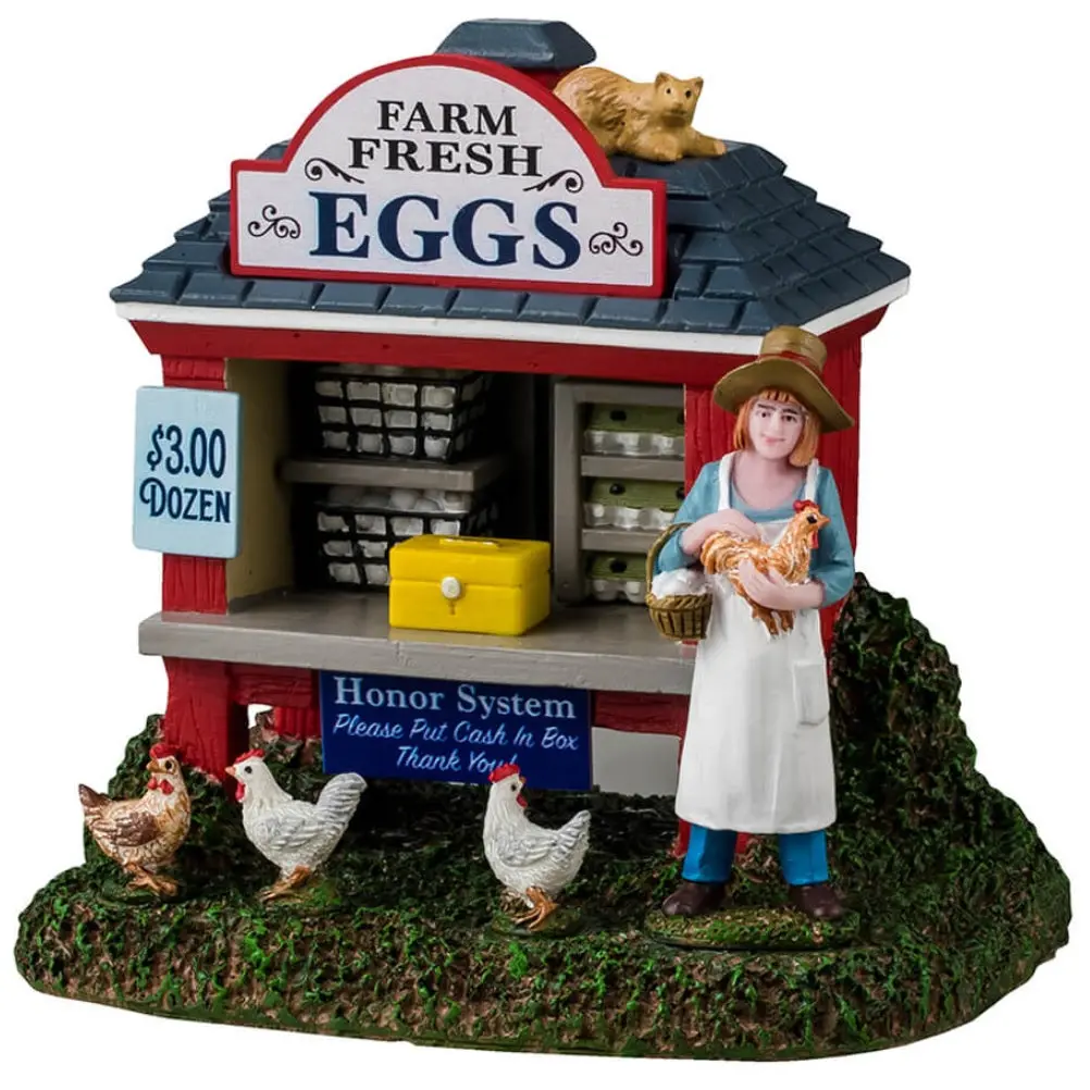 Lemax Harvest Crossing Table Accent: Egg-Cellent Egg Stand #43718 1