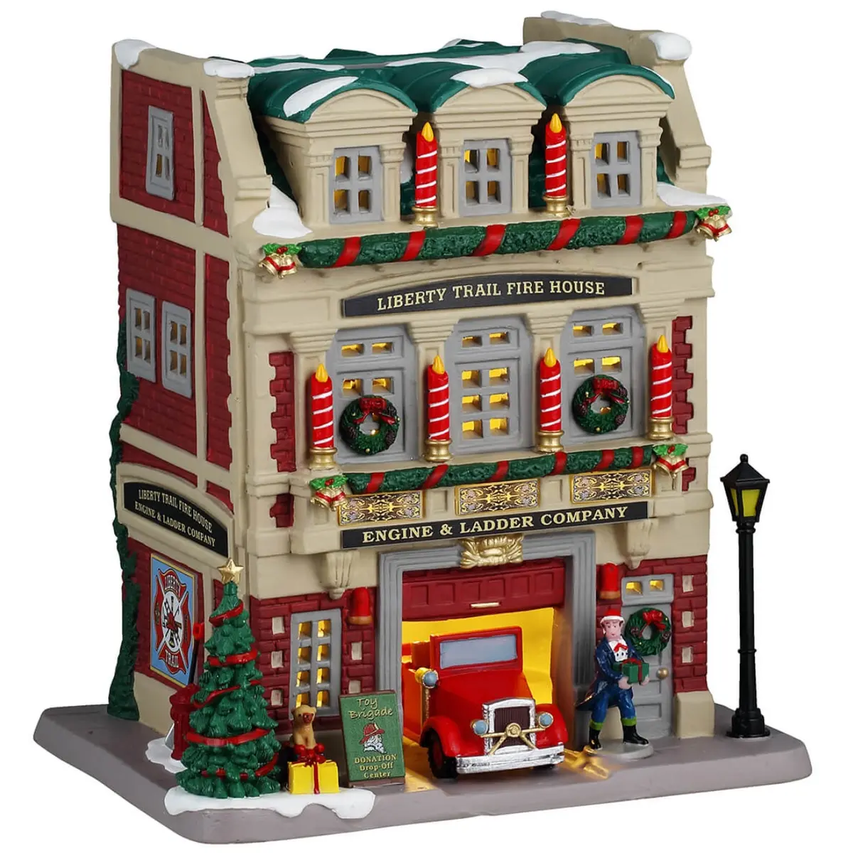 Lemax Caddington Village Lighted Building: Liberty Trail Fire House #45273 1