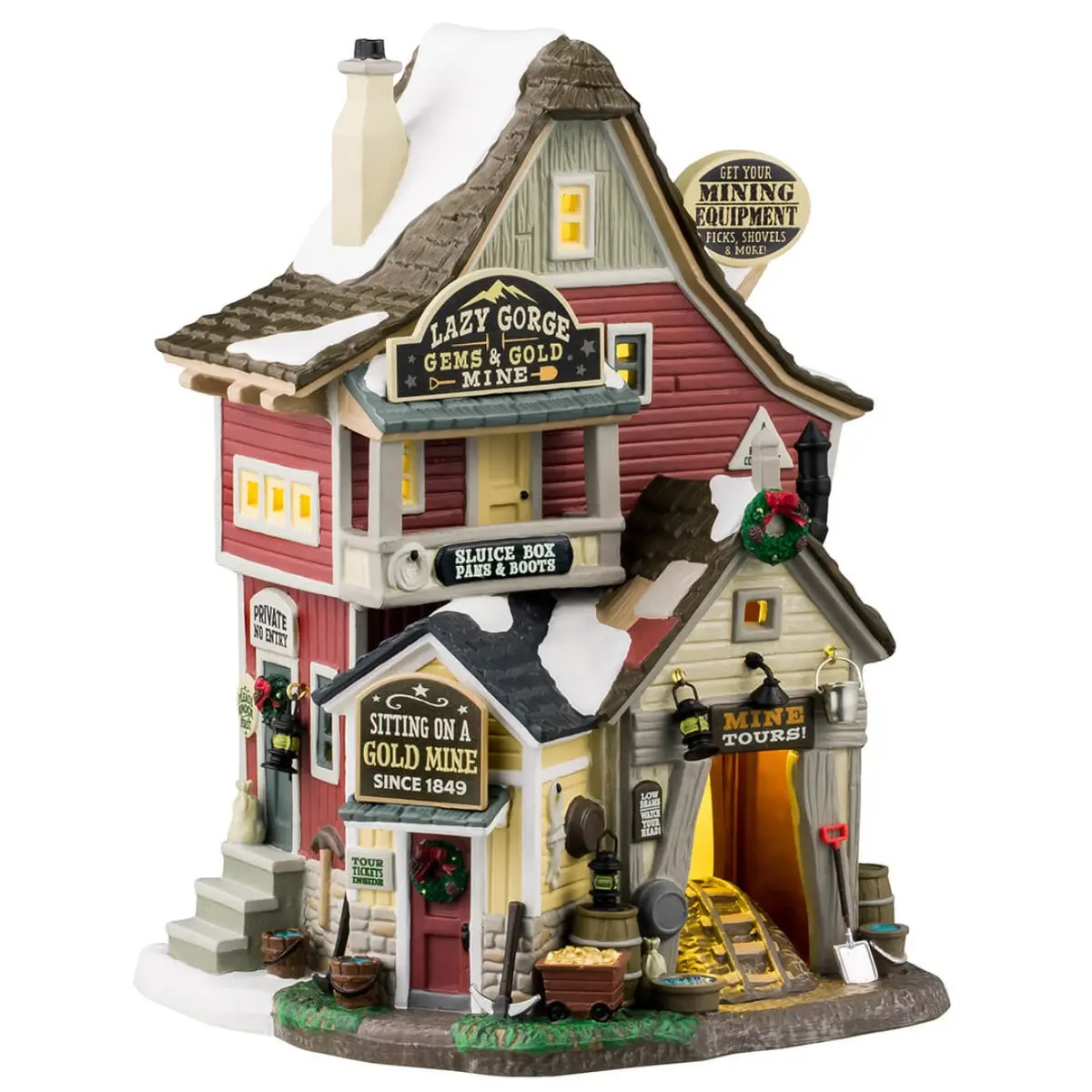 Lemax Vail Village Lighted Building: Lazy Gorge Gems & Gold Mine #45233 1