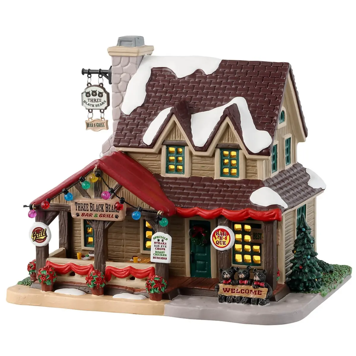 Lemax Vail Village Lighted Building: Three Black Bears Bar & Grill #35078 1