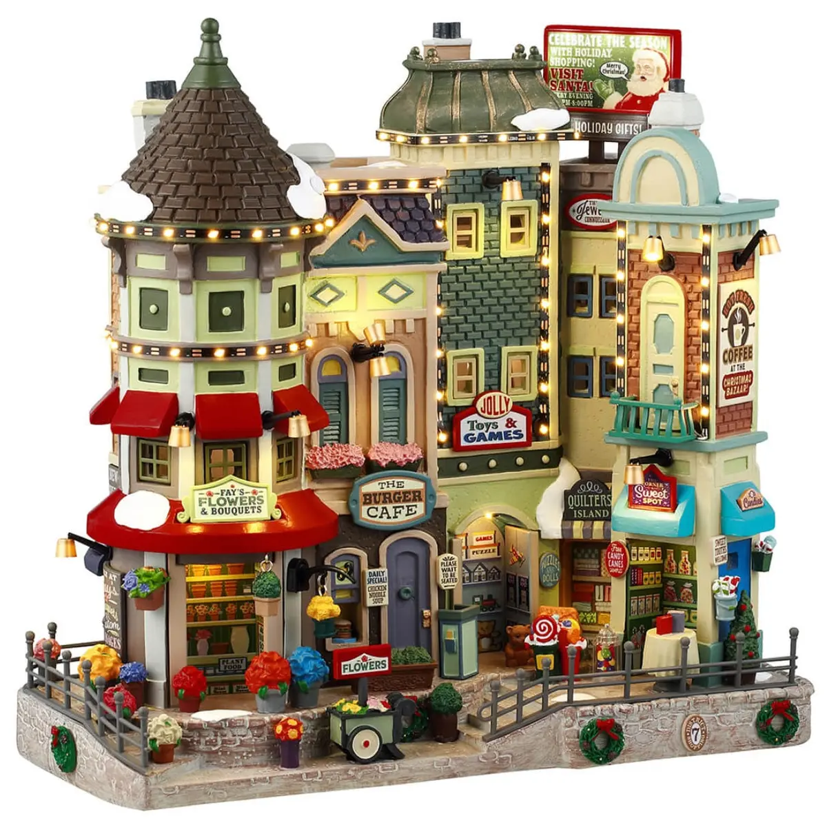 Lemax Caddington Village Facade: Jingle Bell Bazaar #45227 1
