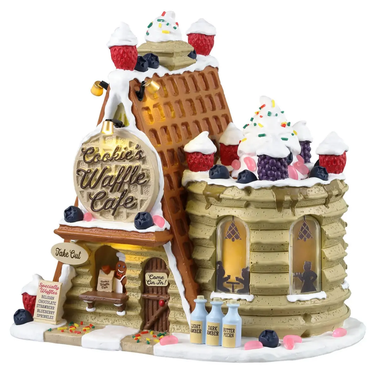 Lemax Sugar N Spice Lighted Building: Cookie's Waffle Café #35094 1