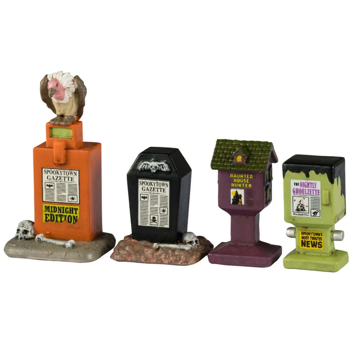 Lemax Spooky Town Gazette, Set Of 4 #44316 1